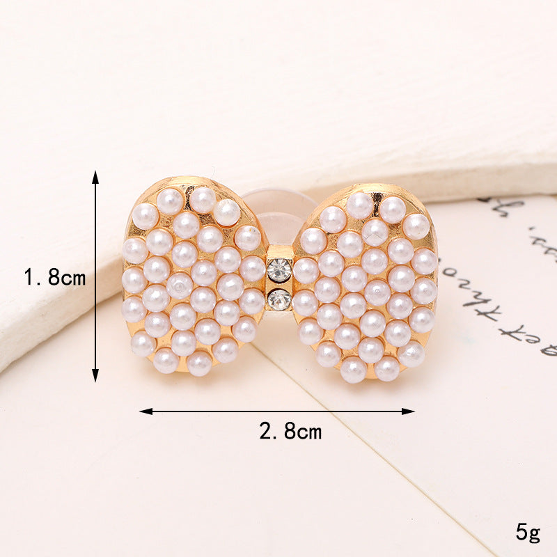 Jeans Button Hole Shoes Diy Accessories Bright Crystal Classic Style Ornament Accessories Upper Pearl Flower