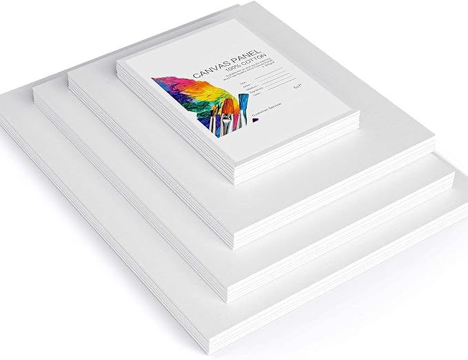 HOME BUY Made in Bharat Cotton Canvas Boards for Painting, Blank Canvas for Painting Using Acrylic Paint or Oil (Total 8 PC (2X(5x7, 8x10, 9x12, 10x14)) - Multi Pack